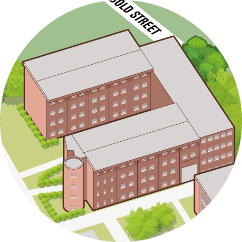 Illustration of the Ball building at Loreto College Manchester