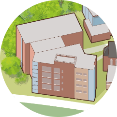 Illustration of the Ellis and Kennedy building at Loreto College Manchester