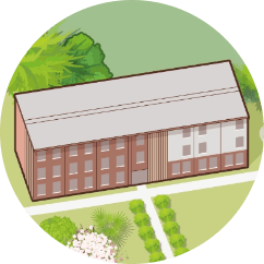 Illustration of the Ward building at Loreto College Manchester