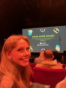 Hanna, a former Loreto College Media student at the Moving Image Awards at the BFI Southbank.