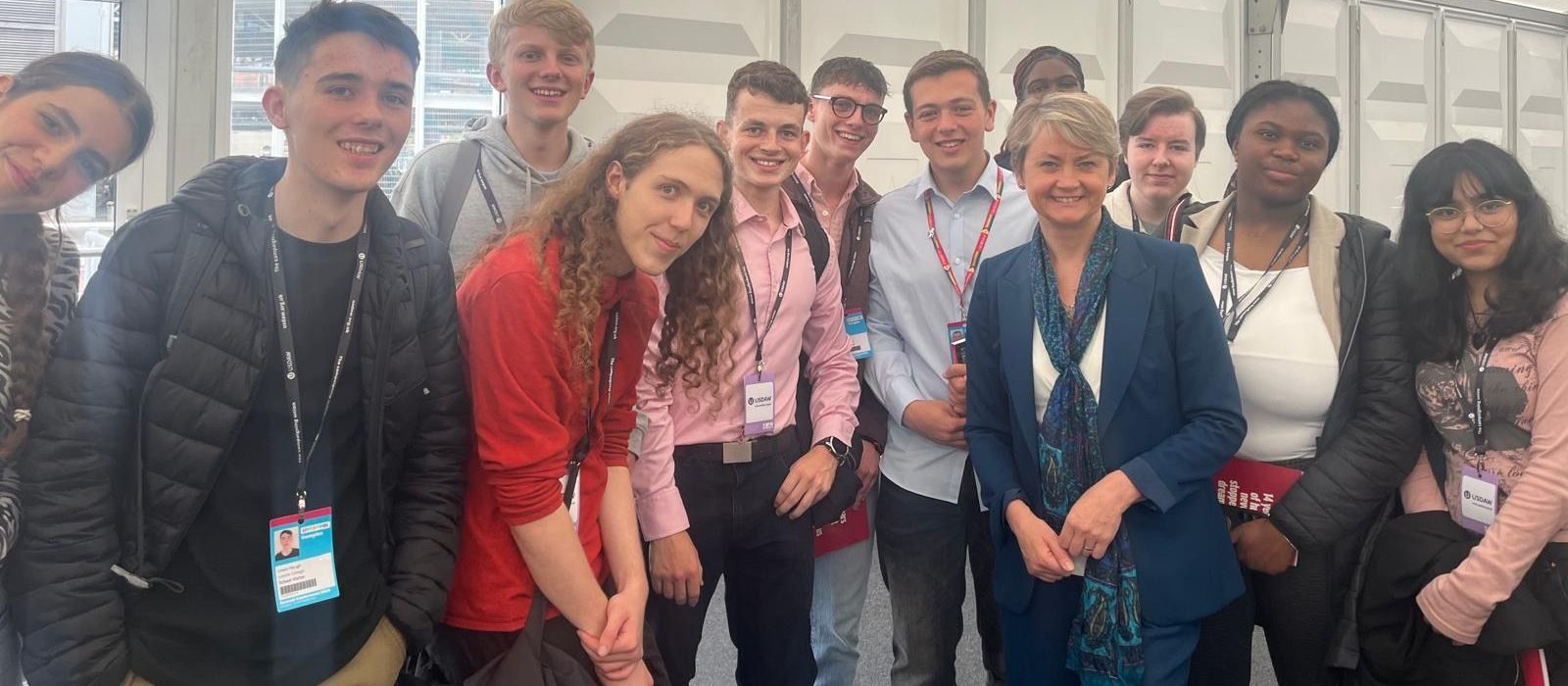 Loreto students pictured with the Home Secretary Yvette Cooper