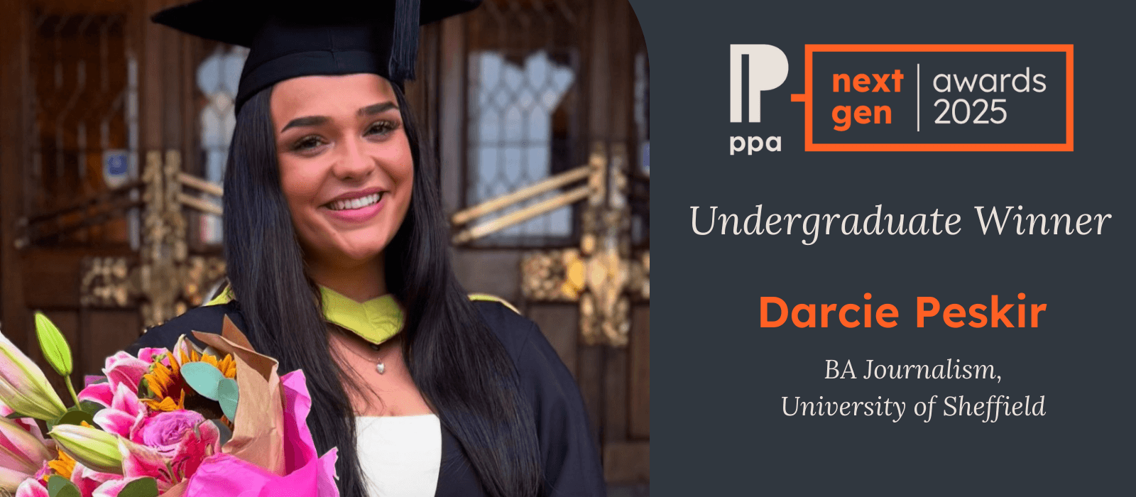 #LmXAs6jjqSp(4wWrcie holding flowers in graduation gown