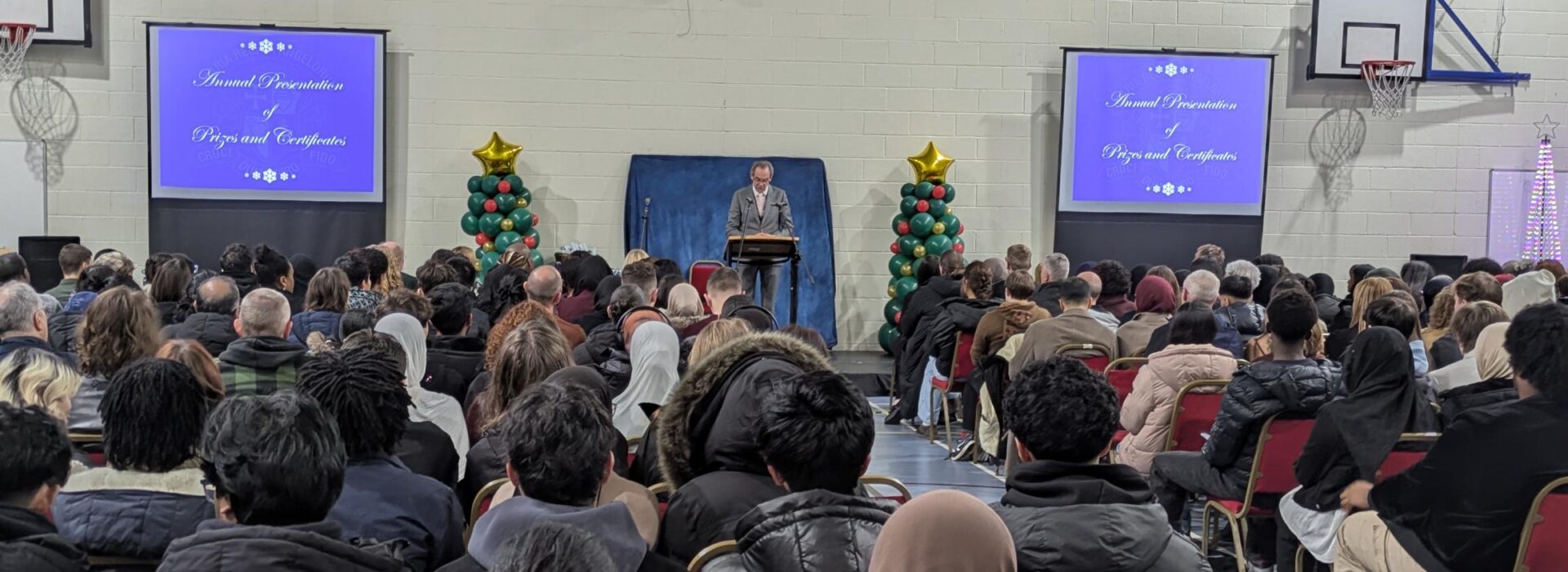 Loreto College Principal, Michael Jaffrain, delivering the welcoming address at Loreto's Certificate Evening, December 2025